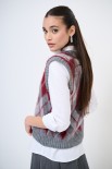 GILET MACUMBA CHECK GRIGIO MEDIO/GRIGIO C./VINO