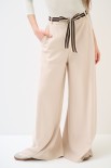 PANTA PALAZZO CON ELASTICO TENCELL BEIGE
