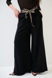 PANTA PALAZZO CON ELASTICO TENCELL NERO