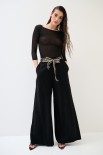 PANTA PALAZZO CON ELASTICO TENCELL NERO