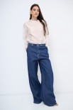 JEANS LARGO CON IMPUNTURE CHIARE JEANS