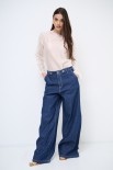 JEANS LARGO CON IMPUNTURE CHIARE JEANS