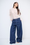 JEANS LARGO CON IMPUNTURE CHIARE JEANS
