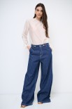 JEANS LARGO CON IMPUNTURE CHIARE JEANS