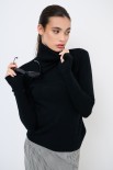 MAGLIA BASIC COLLO ALTO NERO