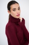 MAGLIA BASIC COLLO ALTO BORDEAUX