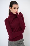 MAGLIA BASIC COLLO ALTO BORDEAUX