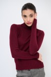 MAGLIA BASIC COLLO ALTO BORDEAUX