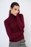 MAGLIA BASIC COLLO ALTO BORDEAUX