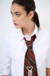 CAMICIA OXFORD CON CRAVATTA VINTAGE BIANCO