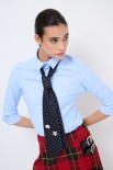 CAMICIA OXFORD CON CRAVATTA VINTAGE CELESTE