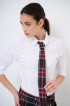 CAMICIA POPELINE CON CRAVATTA CHECK NERO