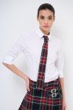 CAMICIA POPELINE CON CRAVATTA CHECK NERO