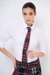 CAMICIA POPELINE CON CRAVATTA CHECK NERO