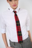 CAMICIA POPELINE CON CRAVATTA CHECK ROSSO