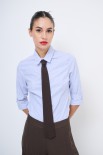 CAMICIA POPELINE SLIM RIGA CON CRAVATTA AZZURRO