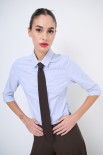 CAMICIA POPELINE SLIM RIGA CON CRAVATTA AZZURRO