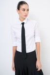 CAMICIA POPELINE SLIM CON CRAVATTA GRIGIO NERO