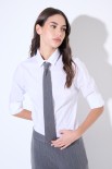 CAMICIA POPELINE SLIM CON CRAVATTA GRIGIO