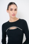 ABITO CUT OUT CON STRASS NERO