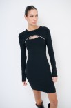 ABITO CUT OUT CON STRASS NERO