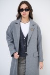 CAPPOTTO OVERSIZE LUNGO VISCOSA MISTO GRIGIO