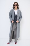 CAPPOTTO OVERSIZE LUNGO VISCOSA MISTO GRIGIO