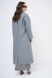 CAPPOTTO OVERSIZE LUNGO VISCOSA MISTO GRIGIO