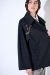 CAPPOTTO MIDI CON COLLETTO NERO