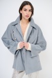 CAPPOTTO MIDI CON COLLETTO GRIGIO