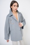 CAPPOTTO MIDI CON COLLETTO GRIGIO