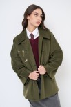 CAPPOTTO MIDI CON COLLETTO VERDE