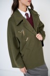 CAPPOTTO MIDI CON COLLETTO VERDE