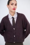 CARDIGAN OVER BOTTONI GIOIELLO MORO