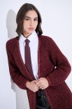 CARDIGAN LUNGO LUREX VINO