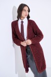 CARDIGAN LUNGO LUREX VINO