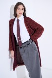 CARDIGAN LUNGO LUREX VINO