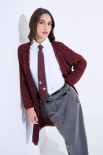 CARDIGAN LUNGO LUREX VINO