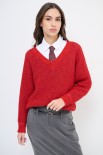 MAGLIA SCOLLO V LUREX ROSSO