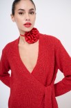 MAGLIA INCROCIO CON NODO LUREX ROSSO