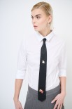 CAMICIA POPELINE CON CRAVATTA SPILLE BIANCO