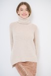 MAGLIA OVER COLLO ALTO BEIGE