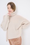 MAGLIA OVER COLLO ALTO BEIGE