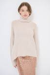 MAGLIA OVER COLLO ALTO BEIGE