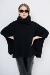 PONCHO SMANICATO COLLO ALTO NERO