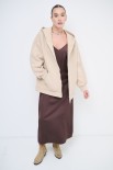 FELPA CAPPUCCIO ZIP BEIGE