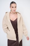 FELPA CAPPUCCIO ZIP BEIGE