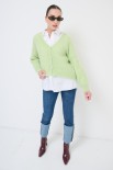 CARDIGAN OVER BOTTONI GIOIELLO MENTA