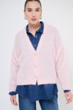 CARDIGAN OVER BOTTONI GIOIELLO ROSA