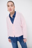 CARDIGAN OVER BOTTONI GIOIELLO ROSA